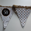 Versiering - Papieren slinger 50 jaar | Goud-wit-zwart