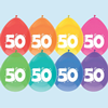 Versiering - Ballonnen 50 jaar | 8st. Div. kleuren