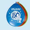 Versiering | Abraham met wandelstok 50 ballonnen | 8 stuks 