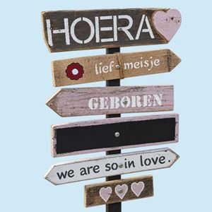 Geboortebord - Wegwijs bord | Meisje Geboortebord - Wegwijs bord | Meisje