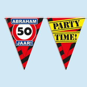 Versiering - Abraham | Vlaggenlijn 10m Party zone 