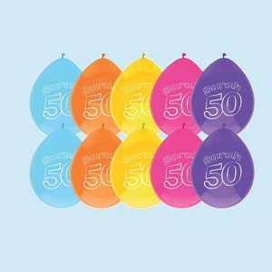 Versiering - Sarah 50 ballonnen | 10 stuks div. kleuren