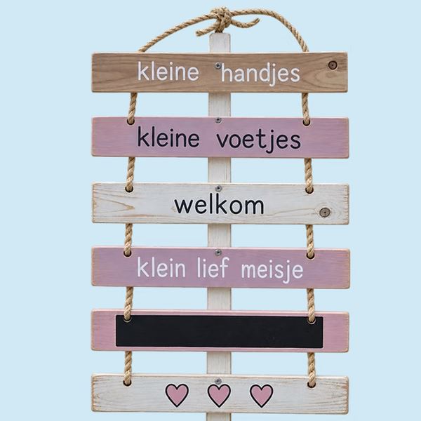 Geboortebord - Meisje | Houten bordjes 