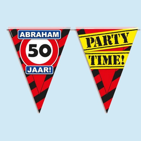 Versiering - Abraham | Vlaggenlijn 10m Party zone 